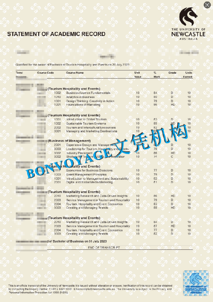 澳大利亚纽卡斯尔大学金融学成绩单复刻/定制澳大利亚纽卡斯尔大学成绩单