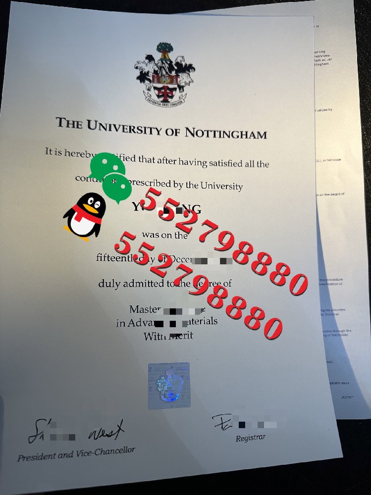 诺丁汉大学毕业证书实拍版本/诺丁汉大学传媒学学位证定制