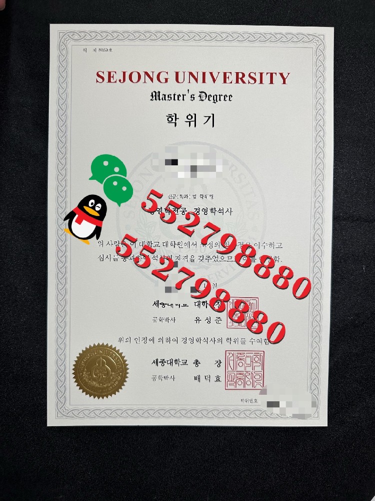 韩国世宗大学毕业证书版本复刻/世宗大学MBA学位证书解析