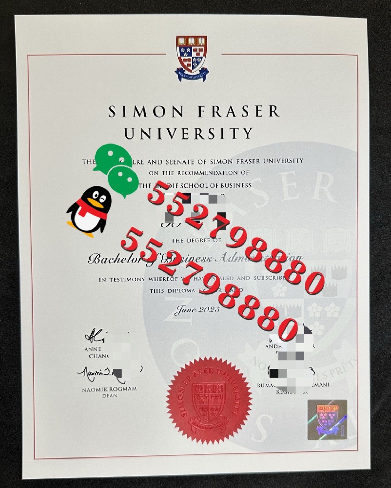 SFU西蒙菲莎大学毕业证书版本复刻/SFU金融学diploma