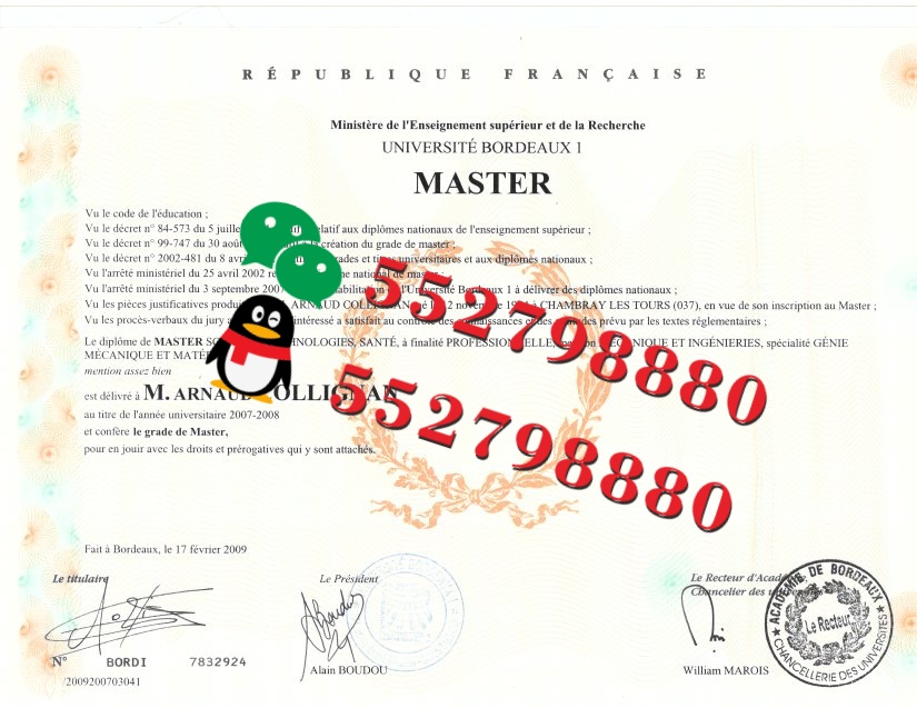 波尔多第一大学毕业证书版本复刻/波尔多第一大学学位证书解析