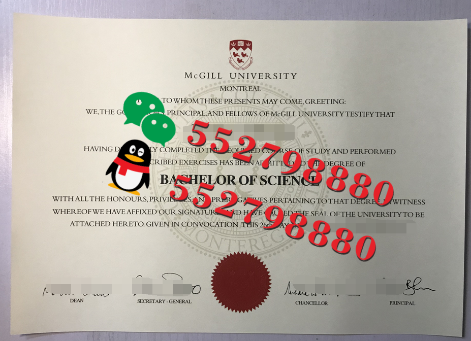 麦吉尔大学毕业证书实拍特写/麦吉尔大学学位证书制作