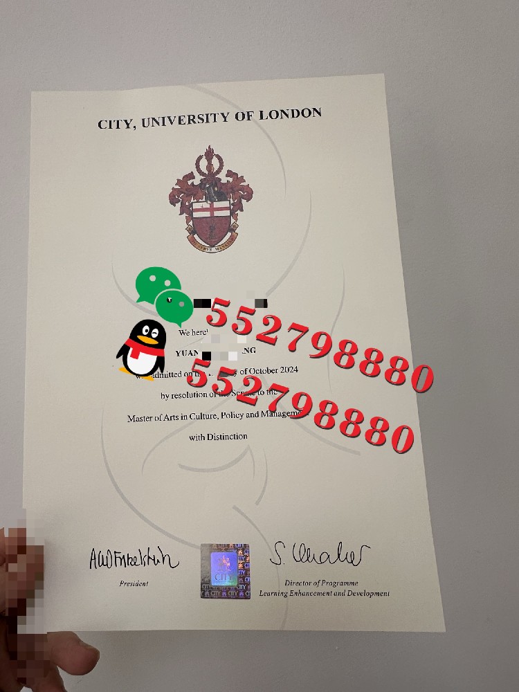 伦敦大学城市学院毕业证书实拍特写/伦敦大学城市学院市场营销学位证书制作