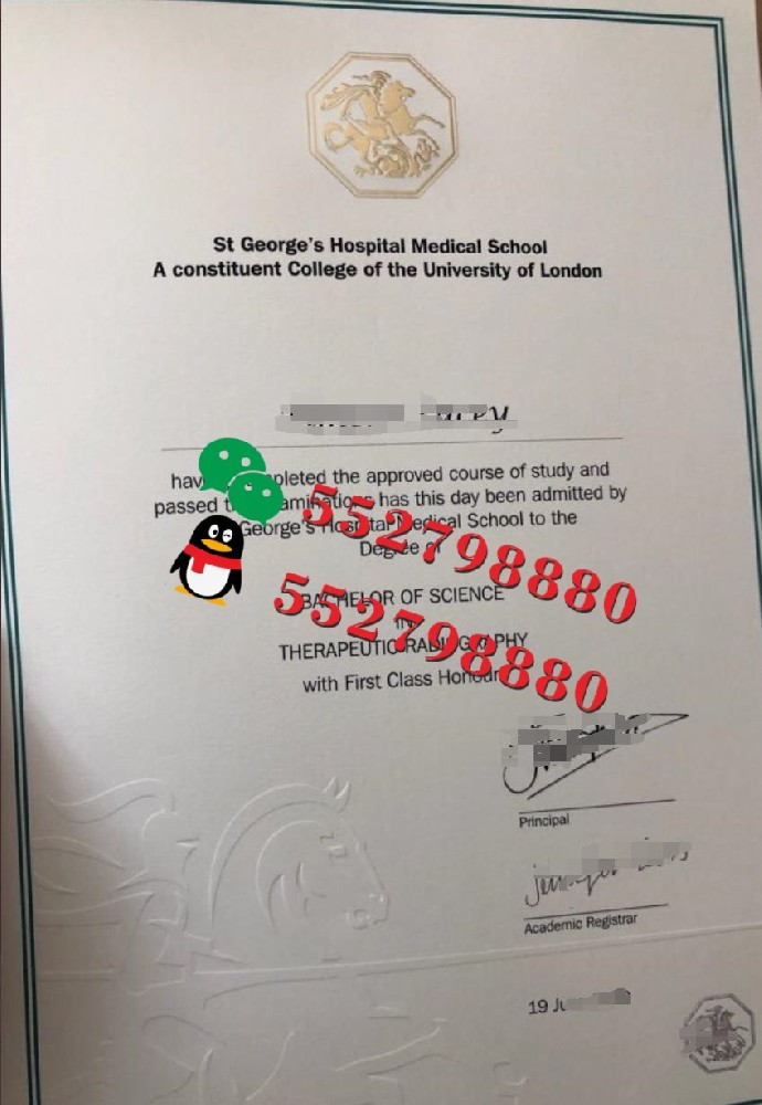 伦敦大学圣乔治学院毕业证书实拍特写/伦敦大学圣乔治学院学位证书制作