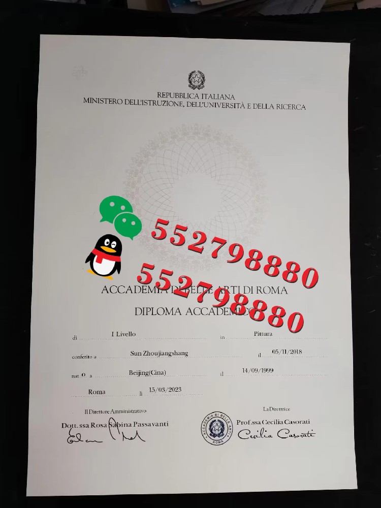 罗马美术学院毕业证书实拍特写/罗马美术学院绘画专业学位证书制作