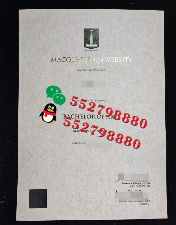 麦考瑞大学毕业证书实拍特写/麦考瑞大学会计学商学学士学位证书复刻