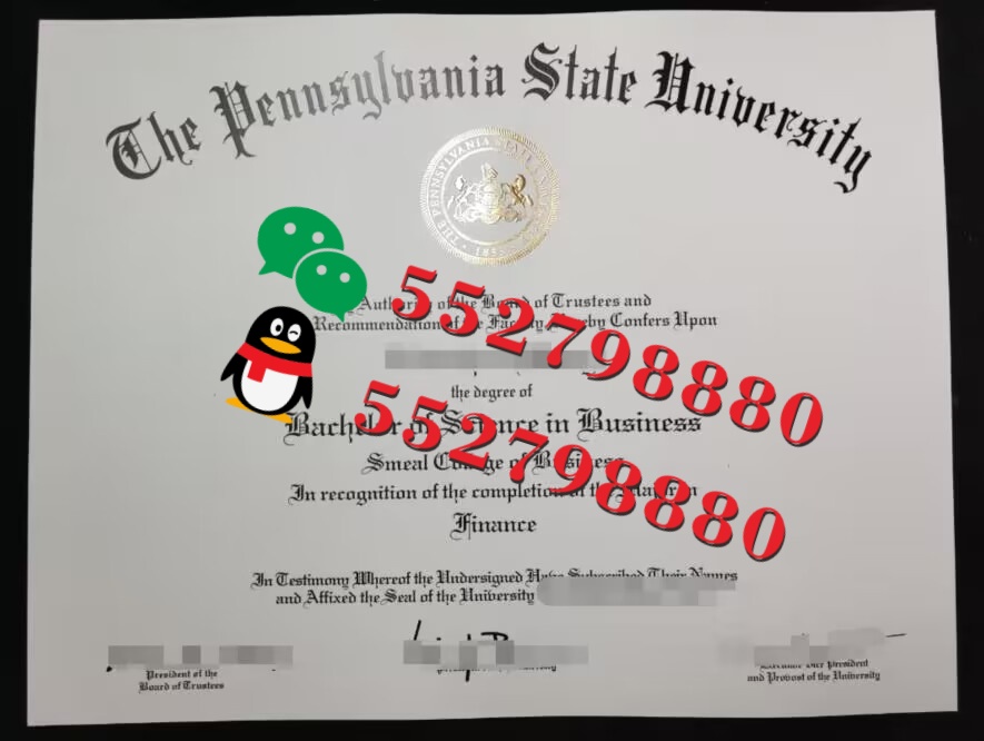 宾夕法尼亚州立大学毕业证书实拍特写/宾夕法尼亚州立大学平面设计学位证复刻