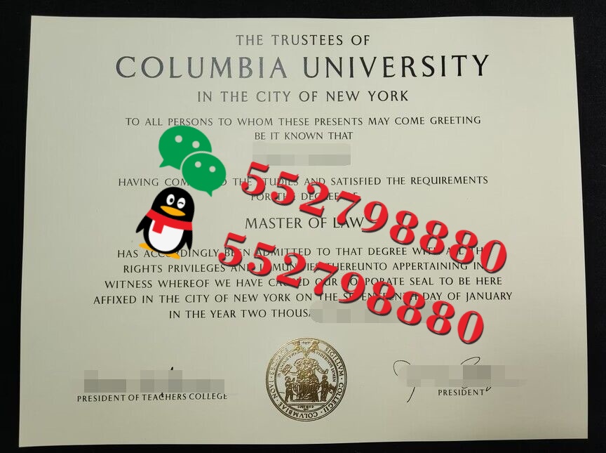 哥伦比亚大学毕业证书实拍特写/哥伦比亚大学应用数学理学硕士学位证书复刻