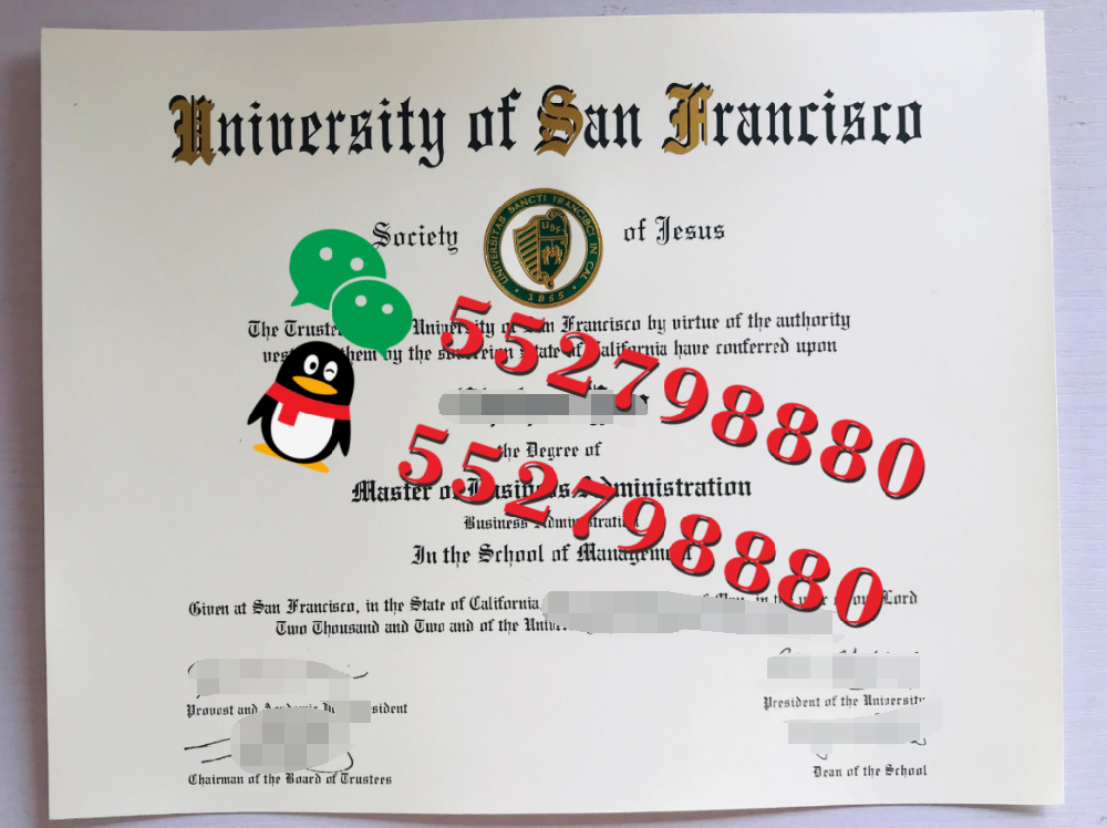 旧金山大学毕业证书实拍特写/旧金山大学环境科学理学学士学位证书复刻