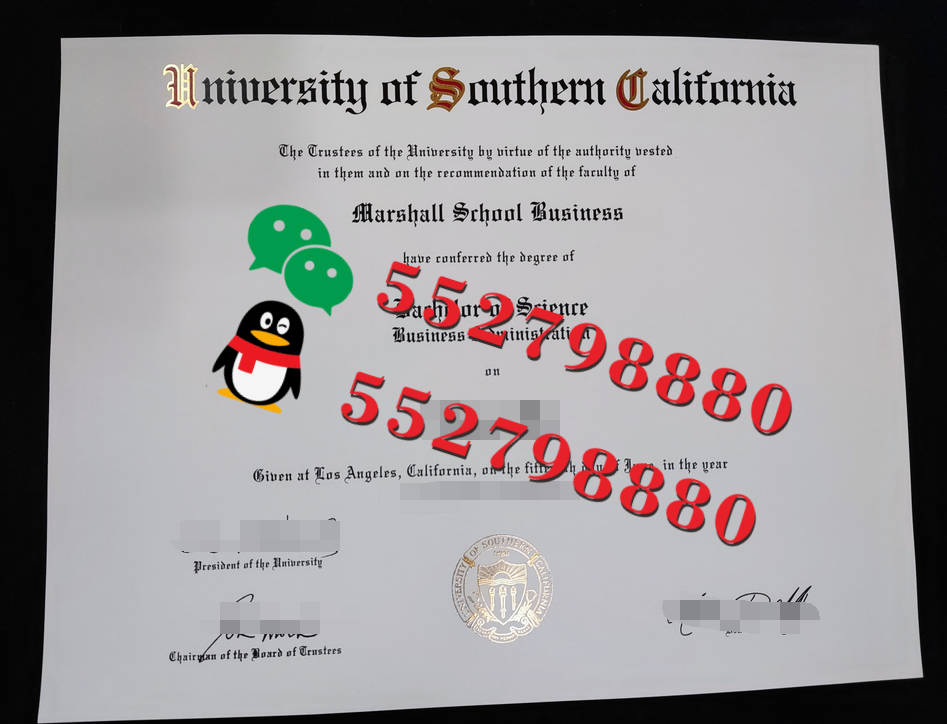 南加利福尼亚大学毕业证书实拍特写/南加利福尼亚大学经济学文学学士学位证书复刻