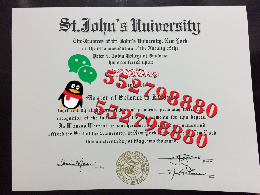 美国圣约翰大学毕业证书实拍特写/圣约翰大学市场营销学位证书复刻