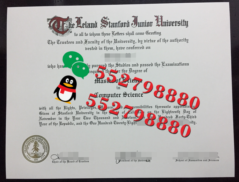 斯坦福大学毕业证书实拍特写/斯坦福大学比较文学文学学士学位证书复刻