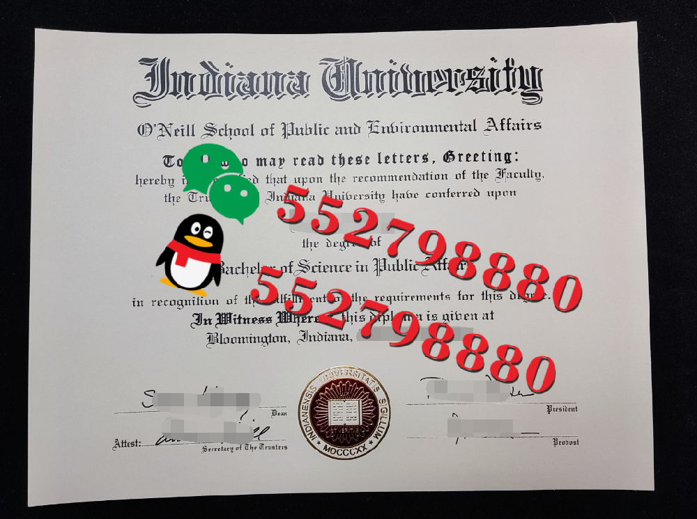 印第安纳大学毕业证书实拍特写/印第安纳大学BBA学位证书复刻
