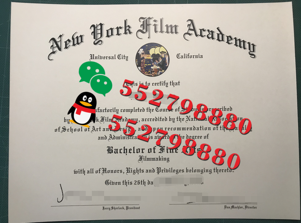 纽约电影学院毕业证书实拍特写/纽约电影学院电影创作艺术学士学位证书复刻