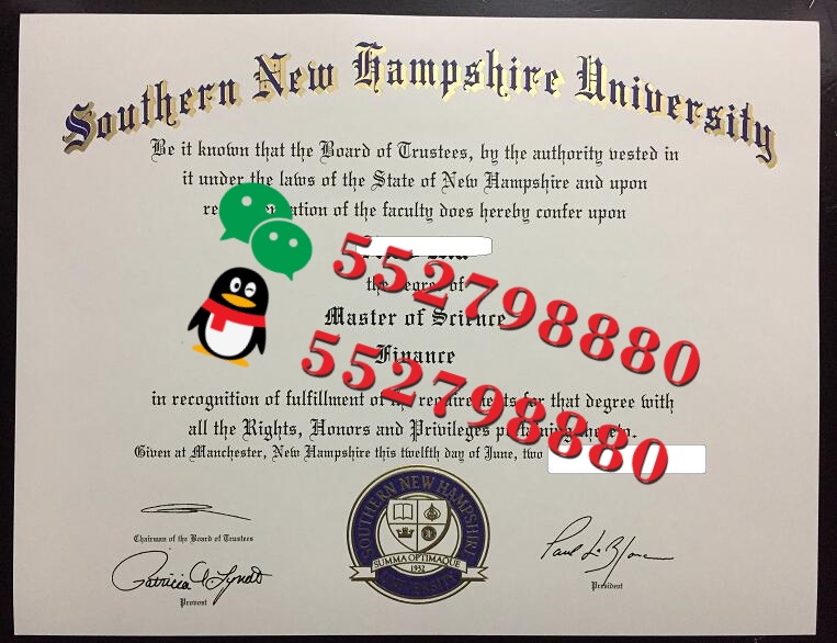 南新罕布什尔大学毕业证书实拍特写/南新罕布什尔大学酒店管理学位证书复刻