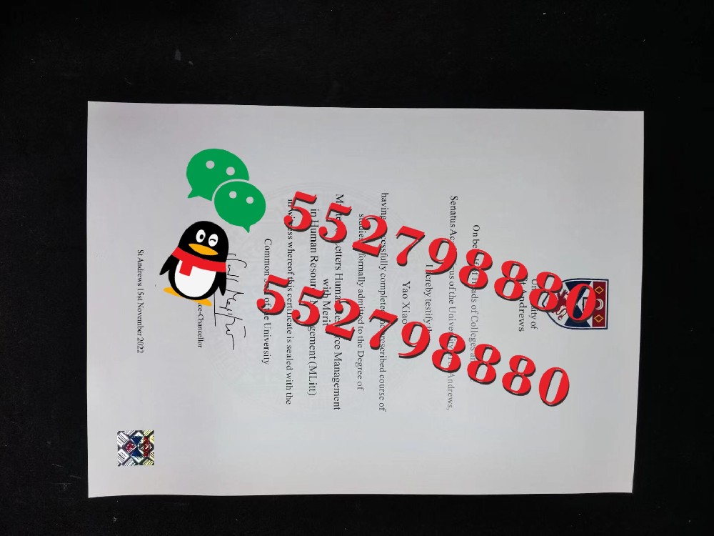 圣安德鲁斯大学毕业证书实拍特写/圣安德鲁斯大学电影研究学士学位证书复刻