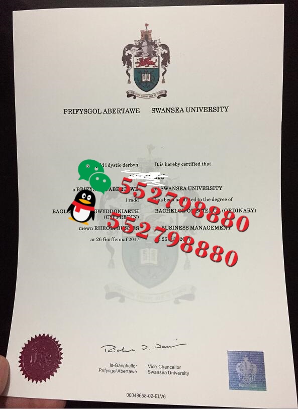 斯旺西大学毕业证书实拍特写/斯旺西大学理学学士学位证复刻