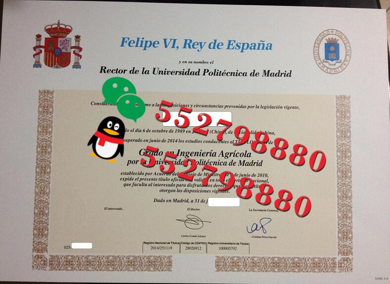 马德里理工大学毕业证书实拍特写/马德里理工大学计算机科学学士学位证书复刻