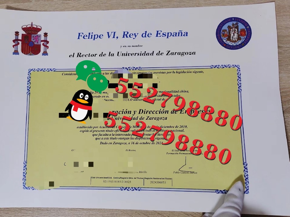 萨拉戈萨大学毕业证书实拍特写/萨拉戈萨大学计算机科学学士学位证书复刻