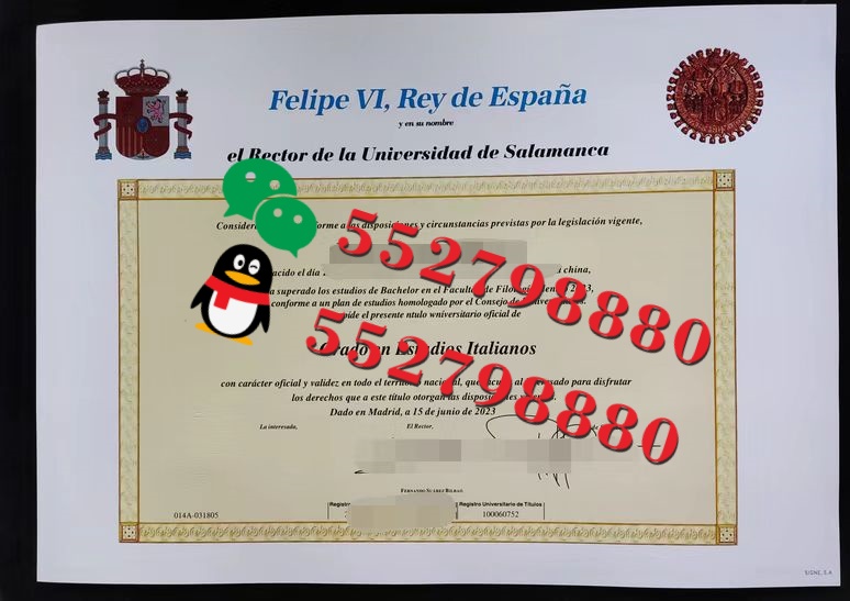 萨拉曼卡大学毕业证书实拍特写/萨拉曼卡大学视听传媒学士学位证书复刻