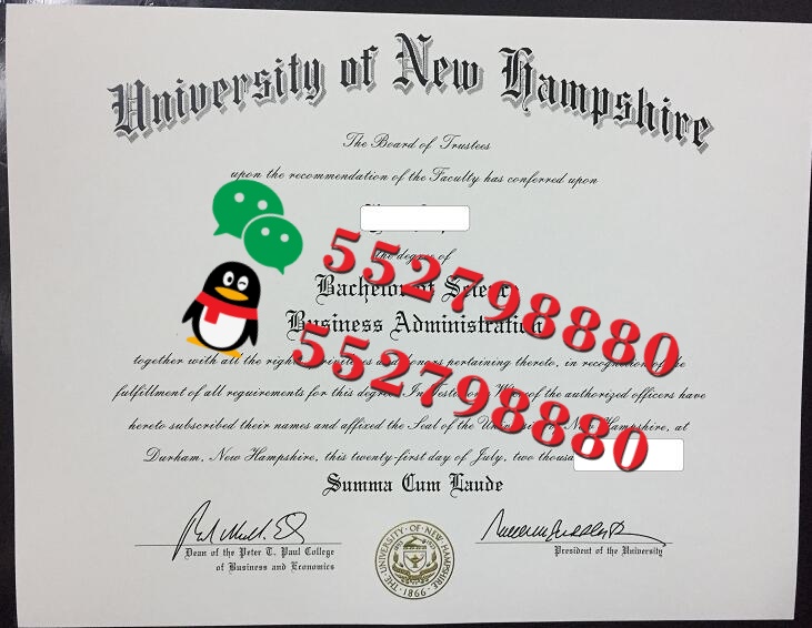 新罕布什尔大学毕业证书实拍特写/新罕布什尔大学应用科学理学学士学位证书复刻