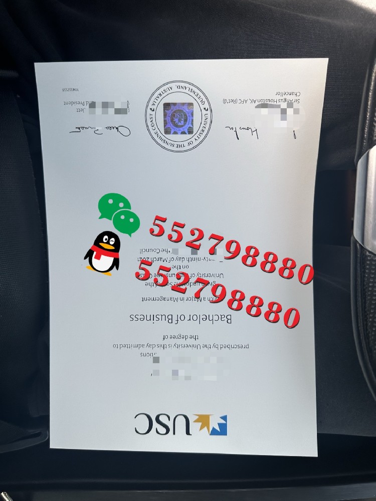 阳光海岸大学毕业证书实拍特写/阳光海岸大学设计与营销学士学位证书复刻