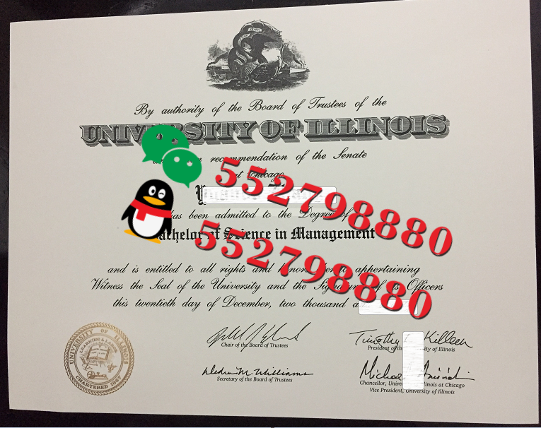 伊利诺伊大学芝加哥分校毕业证书实拍特写/心理学文学士学位证书复刻