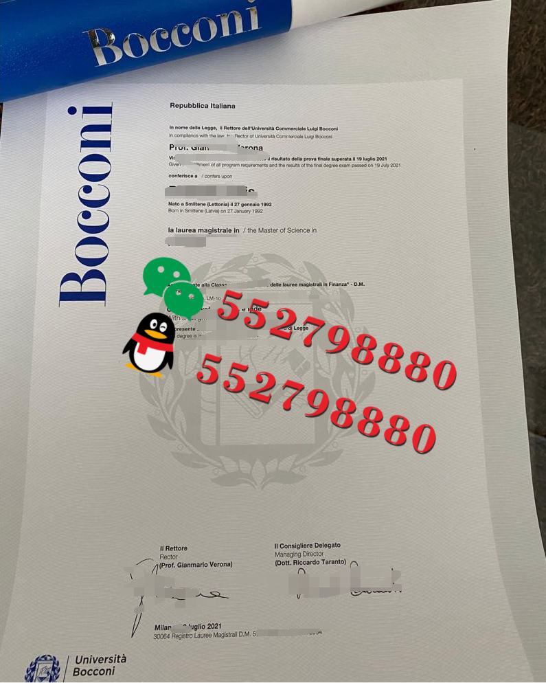 意大利博科尼大学毕业证书实拍特写/博科尼大学法学硕士学位证书复刻