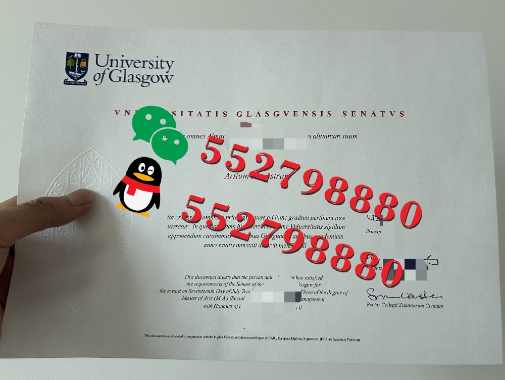 格拉斯哥大学毕业证书实拍特写/格拉斯哥大学法学学士学位证书复刻