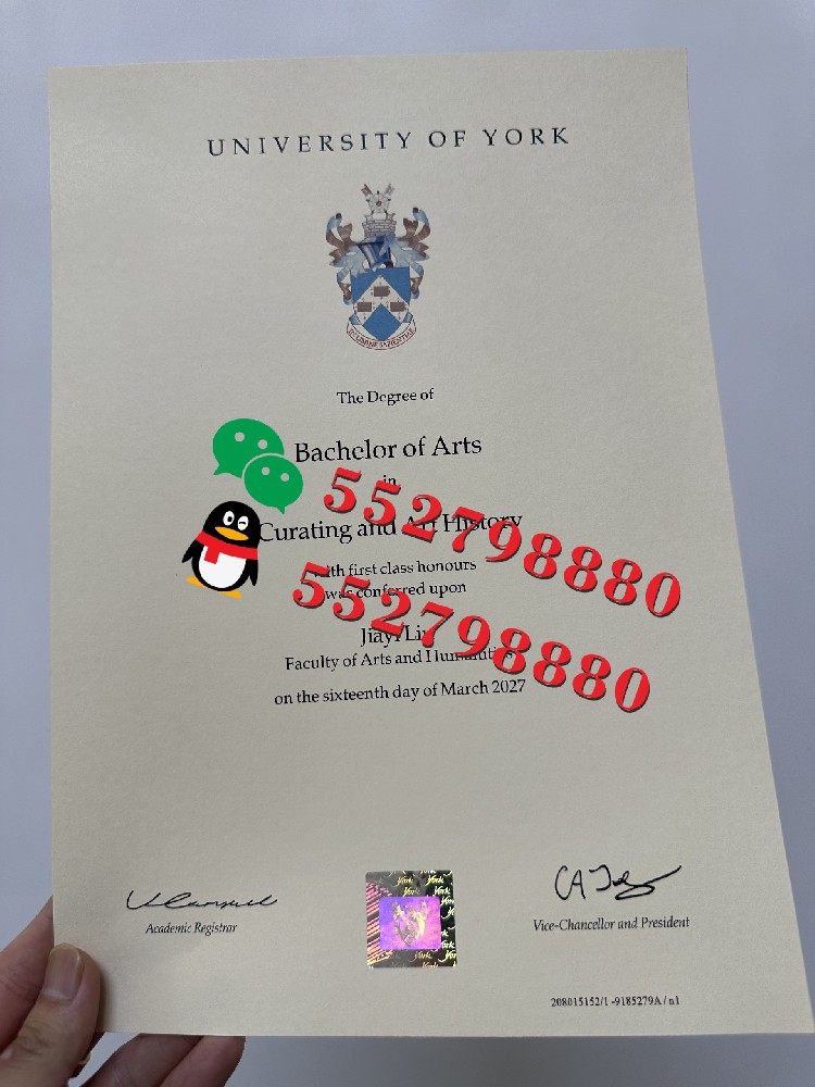 英国约克大学毕业证书实拍特写/ 英国约克大学经济学文学学士学位证书复刻