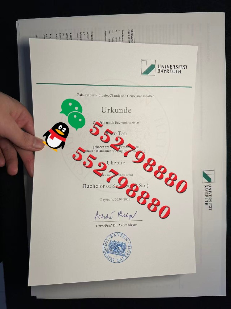 德国拜罗伊特大学毕业证书制作流程/拜罗伊特大学化学理学学士学位证书定制