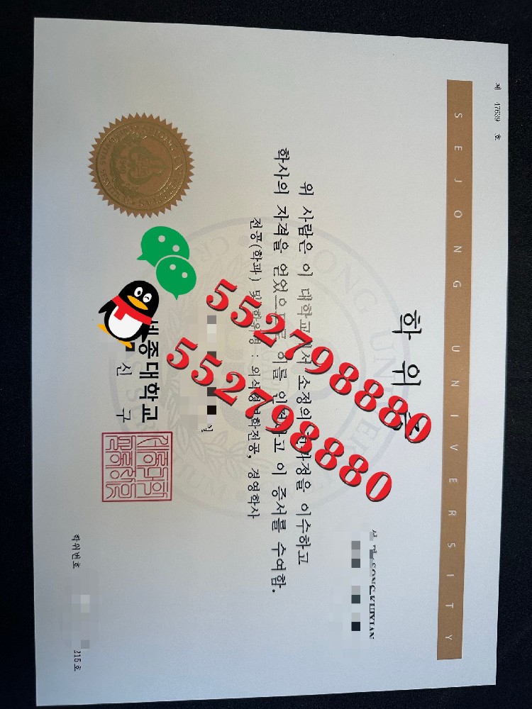 韩国世宗大学毕业证书纸流程/韩国世宗大学工商管理硕士学位证书定制